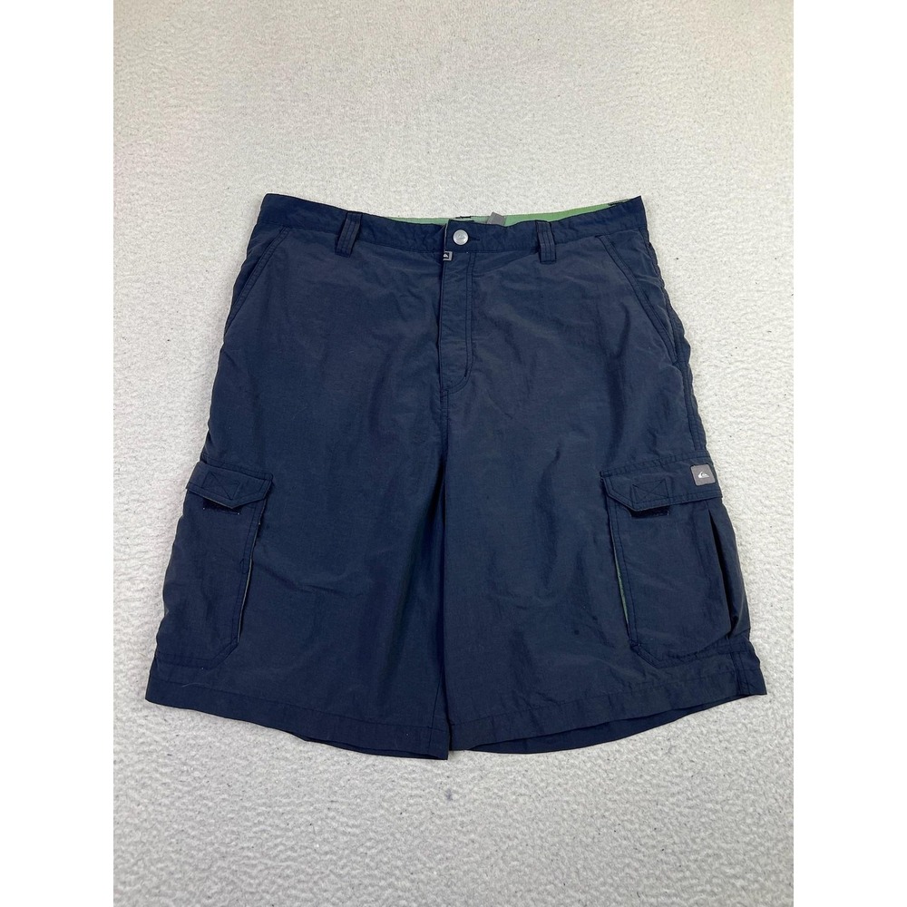 Quiksilver Shorts Mens 36 Blue Nylon Cargo Hiking Surf Outdoor Board Shorts